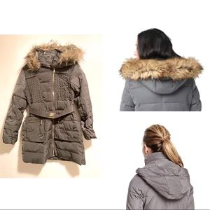 Like New Bebe Hooded Midlenght Quilted Coat